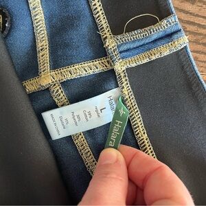 HALARA Denim Blue and Black Stitch Leggings